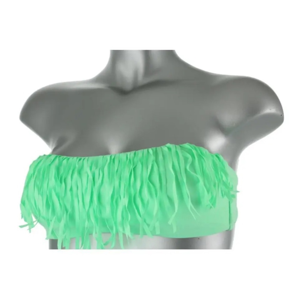 NWOT Victoria’s Secret Fringe Strapless Bikini Top Size S Cabana Green